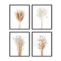 HAUS AND HUES Flower Wall Decor - Set of 4 Floral Wall Art, Floral Wall Decor, Flower Wall Art, Framed Flower Painting, Floral Pictures Wall Decor, Flower Pictures Wall Decor (Framed Black 8x10)