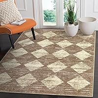 Lahome Machine Washable 4x6 Area Rug, Soft Living Room Rug Non Slip Bedroom Rugs, Moroccan Trellis Printed Low Pile Kid Pet Friendly Indoor Kitchen Carpet for Dorm Bedside Office Gift Foyer, Beige