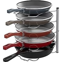 Simple Houseware Silver Metal Pan Organizer Rack, 8.8 in W x 9.5 in D x 17 in H, Stores up to 5 Pans