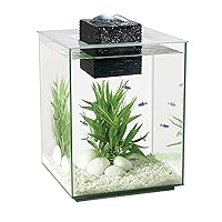 Fluval Chi II Series Aquarium Set, 5-Gallon - Aquarium Tank with Ambient LED Lighting, Flowing Water, and Elegant Design, White