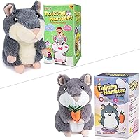 Ayeboovi Toddler Toys Talking Hamster Repeats What You Say in 2 Versions Baby Toys Gifts for Kids Fun Toys Retro Toys Plush Talking Toy for 3 4 5 Years Old Boys Girls