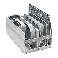 Caraway Nonstick Ceramic Bakeware Set (11 Pieces) - Baking Sheets, Assorted Baking Pans, Cooling Rack, & Storage - Aluminized Steel Body - Non Toxic, PTFE & PFOA Free - Gray