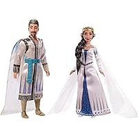 Disney Wish 2-Doll Set, King Magnifico & Queen Amaya Posable Fashion Dolls with Removable Outfits & Accessories, HRC18