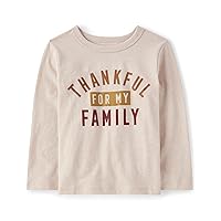 The Children's Place Baby Boys' and Toddler Long Sleeve Fall Thanksgiving Graphic T-Shirt