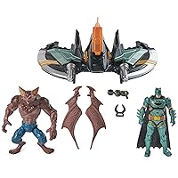 DC Comics, Batman Aerial Battle Pack (Amazon Exclusive), Batwing Vehicle, 4-inch Batman & Man-Bat Action Figure, Super Hero Kids Toys for Boys & Girls