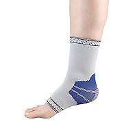 Elastic Ankle Support Compression Sleeve, Gray, Large