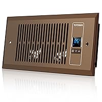 Quiet Register Booster Fan 4”×10”, Smart Register Vent with Intelligent Thermostat Control, Cooling Heating AC Vent Booster Fan, Brown