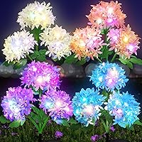 Ouddy Decor 4 Pack Solar Garden Lights Outdoor, Solar Flowers Lights with 12 Enlarged Blooming Hydrangea Flowers Waterproof for Garden Yard Patio Lawn Backyard Pathway Mothers Day Gardening Gifts
