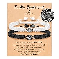 UNGENT THEM I Love You 100 Languages Bracelets, Couples Gifts for Boyfriend, Girlfriend, My Love, Soulmate, Anniversary Valentines Day Birthday Christmas Gift for Women Men