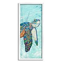 Stupell Industries Sea Turtle Underwater Ocean Mosaic Style Collage Framed Wall Art, Design by Lisa Morales
