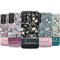 Custom Floral Flowers Name on Case, Personalized Name Phone Case, Designed for Samsung Galaxy S24 Plus, S23 Ultra, S22, S21, S20, S10, S10e, S9, S8, Note 20, 10