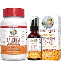 Calcium Supplement & Vitamin D3 + K2 by MaryRuth's | Calcium Gummies, Strong Bones & Teeth | Liquid Supplement for Calcium Absorption & Strong Bones | for Adults & Kids 14+