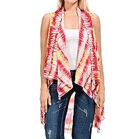 Women's Floral Print Kimono Cardigan Loose Open Front Lightweight Chiffon Vest Cardigan Cover up