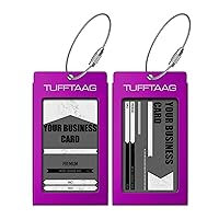 Luggage Tags Business Card Holder by TUFFTAAG - Durable Travel ID Bag Tag in Multiple Color Options, Perfect for Suitcases, Backpacks, and Carry-Ons, Easy Identification, Secure and Stylish