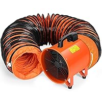 12 Inches Utility Blower/Exhaust with 32.8 FT Hose Fan, 3300 r/min High Velocity Low Noise Extraction and Ventilation Fan with Duct Hose