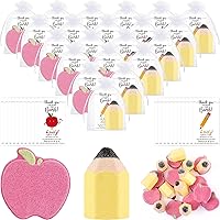 50 Sets Teacher Appreciation Gifts Bath Shower Bomb Including 50 Apple Pencil Bath Bombs and 50 Thank You Cards Organza Bags for Graduation Students Teacher Coworkers Appreciation Gifts