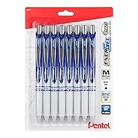 EnerGel Pearl Retractable Liquid Gel Pen, 0.7mm, Medium Line, Blue Ink, 8-Pk (BL77PWBP8C)