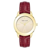 Anne Klein Women's Croco-Grain Patterned Faux Leather Strap Watch