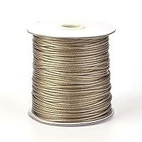 200 Yards Tan Waxed Polyester Cord Korean Waxed Thread Braided Beading Cord Bracelet Necklace Wire String 0.5mm for Jewelry Making Macrame Supplies