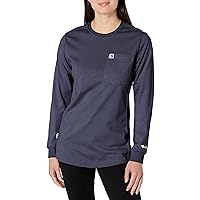 Carhartt Women's Flame Resistant Force Cotton Long Sleeve Crewneck T Shirt
