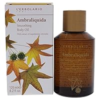 L’Erbolario Ambraliquida Smoothing Body Oil - Massage Oil and Dry Skin Moisturizer - Firming, Anti-Aging - Vitamin E and Liquidambar Extract - 4.2 oz