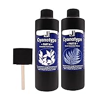 Jacquard Cyanotype - for Photographic Blueprints on Paper and Fabric - 2 Component Sensitizer Set - Bundled with Moshify Sponge Brush for Application