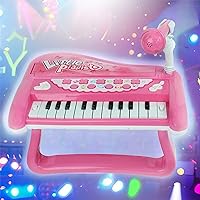Multifunctional Toy Piano Keyboard - 5 Instrument Sounds, 3 Animal Sounds, Adjustable Microphone for Kids, Children Birthday