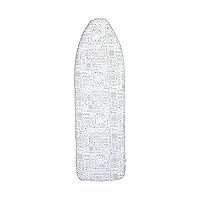 Simplify Ironing Board Cover | Scorch Resistant | Cotton | Thick Padding | Stretch Elastic Fit | Hook and Loop Fasteners | Cover ONLY | White