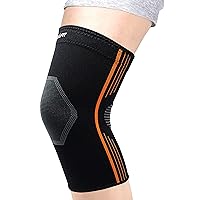 NeoAlly® - Compression Knee Sleeves, Medical-Grade Knee Support for Working Out with Spot-On Compression, Moisture-Wicking Knee Sleeve for Knee Pain, Orange, Medium, Pack of 1