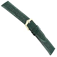 16mm Hirsch Rainbow Green Genuine Calfskin Leather Stitched Flat Watch Band