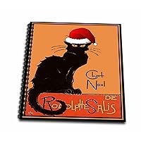 3dRose db_47077_1 Le Chat Noel-Advertising, Art Nouveau, Black Cat, Cat, Cats, Chat Noir, Le Chat-Drawing Book, 8 by 8-Inch