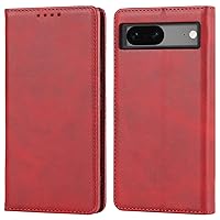 Ｈａｖａｙａ for Google Pixel 7A Case Wallet with Card Holder,for Google 7A Phone case for Women,for Pixel 7a case,flip Cell Phone Cover with Credit Card Slots,PU Leather for Men-Red