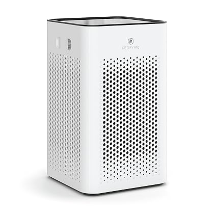 Medify Air MA-25 Air Purifier with H13 True HEPA Filter | 500 sq ft Coverage | for Allergens, Wildfire Smoke, Dust, Odors, Pollen, Pet Dander | Quiet 99.7% Removal to 0.1 Microns | White, 1-Pack