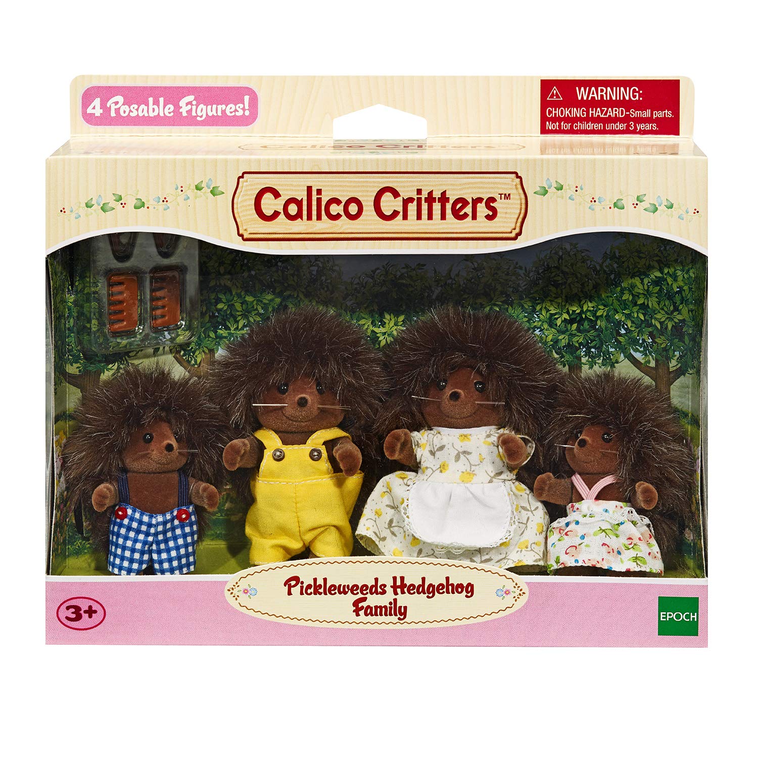Calico Critters, Pickleweeds Hedgehog Family, Dolls, Dollhouse Figures, Collectible Toys