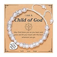 I Am A Child of God Bracelet Baptism First Communion Christian Easter Confirmation Gifts for Girls Teens Teenage