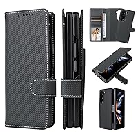 Cell Phone Flip Case Cover 2 in 1 Detachable Wallet Case Compatible with Samsung Galaxy Z Fold 5 Case,Premium Leather Case Built-in Credit Card and Cash Slots,Pen Slot (Color : Green)