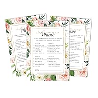 50 Sheets What's in Your Phone Baby Shower Game Cards Gender Neutral Activity Cards Party Idea Floral Baby Shower Party Supply