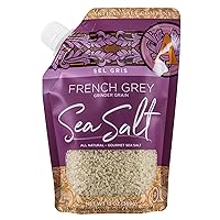 SALTWORKS Artisan Salt Company Sel Gris French Grey Sea Salt, Grinder Grain, Pour Spout Pouch, 13 Ounce
