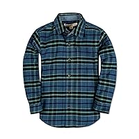 Hope & Henry Boys' Long Sleeve Brushed Cotton Flannel Button Down Shirt