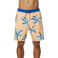 O'NEILL Men's 19 Inch Tropical Print Boardshorts - Quick Dry Swim Trunks for Men with Fabric and Pockets