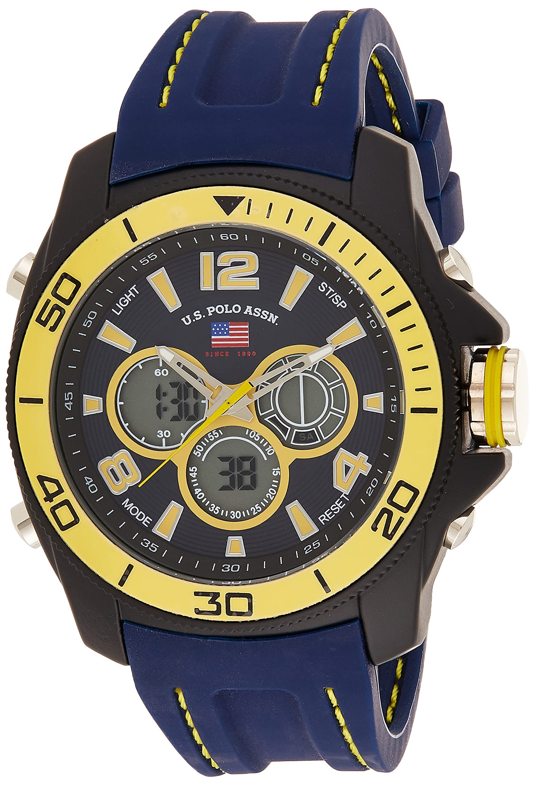 U.S. Polo Assn. Sport Men's US9322 Sport Watch with Navy Silicone Band