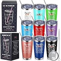 Suclain 9 Pack Christian Gifts for Women, Inspiration Religious Tumbler Gifts with Bible Verse God, Christian Birthday Gifts for Her, Mom, Spiritual Gifts, 20 oz Jesus Faith Stainless Steel Tumblers