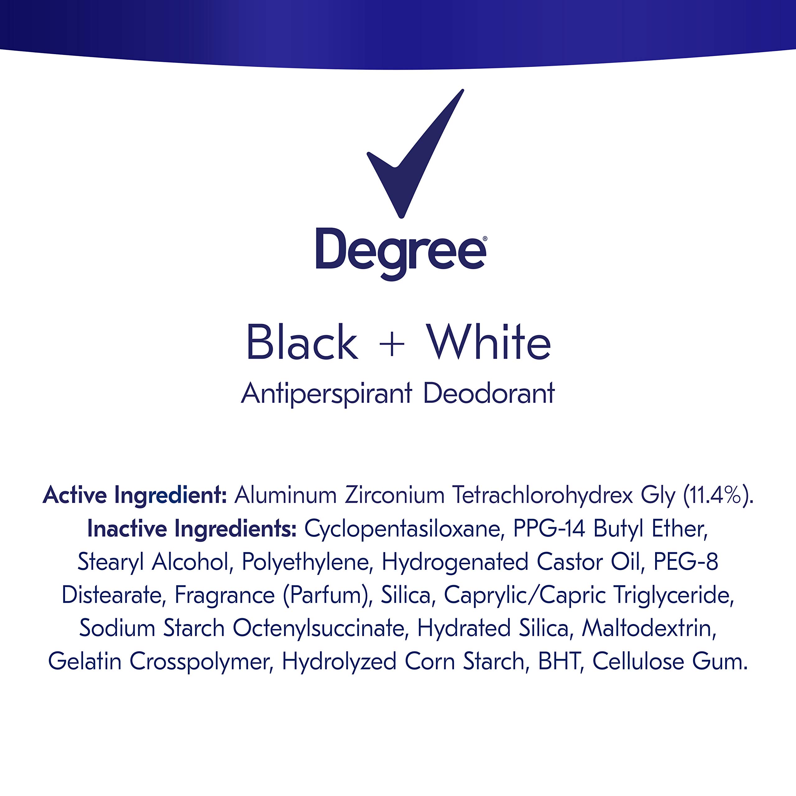 Degree UltraClear Antiperspirant for Women Protects from Deodorant Stains Black+White Deodorant for Women 2.6 Ounce (Pack of 4)