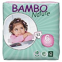 Bambo Nature Eco Friendly Baby Diapers Classic for Sensitive Skin, Size 6 (Pack of 22)