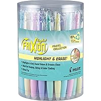 Pilot, FriXion Light Pastel Erasable Highlighters, Chisel Tip, Tub of 36, Assorted Colors