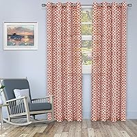 Superior Honeycomb Printed Sheer Curtains, Window Accents, Geometric, Trellis, Perfect for Natural Light, with Grommets, Modern, Transitional, Traditional, Curtain Set of 2 Panels, 52