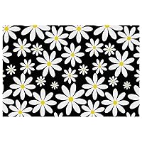 Daisy Florals Pattern Placemats Heat Resistant Washable Oxford Cloth Table Mats Set of 4 Home Kitchen Decoration, Easy to Clean