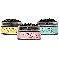 Espresso Yourself Iconic Trio - Exfoliating Body And Face Scrub Set - Polish And Smooth Skin With Ease - Invigorate Senses With Coconut, Vanilla, And Mint Fragrance Formula - 3 Pc