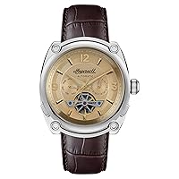 Ingersoll The Michigan Men's Automatic Watch 45mm Open Heart Dial and Leather Strap