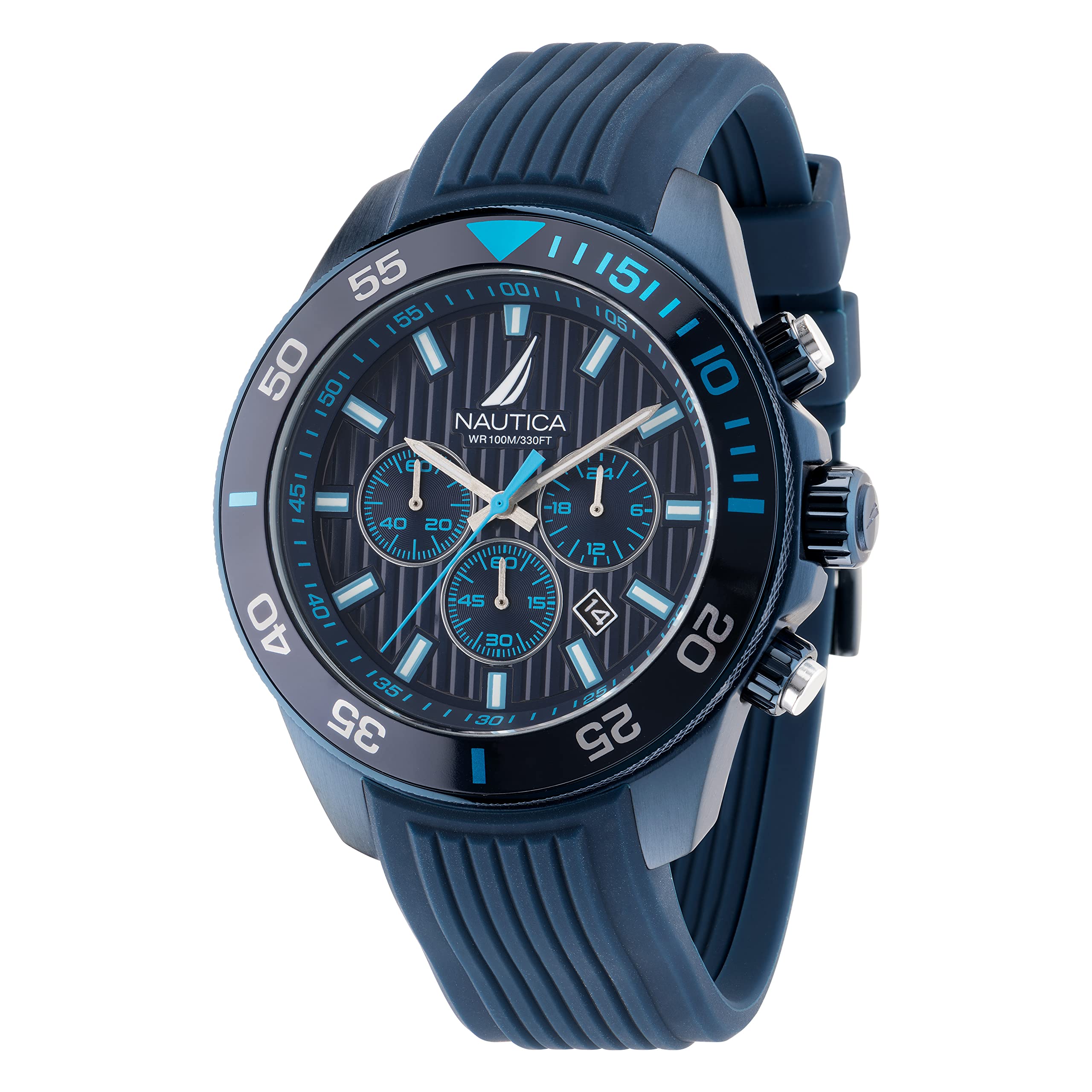 Nautica Men's NAPNOS303 One Blue Silicone Strap Watch
